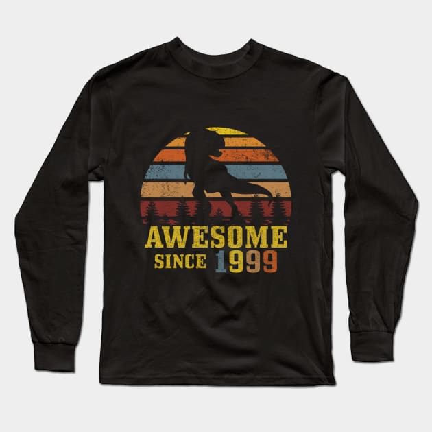 Awesome Since 1999 Dinosaur gift 20th birthday gift Long Sleeve T-Shirt by angel